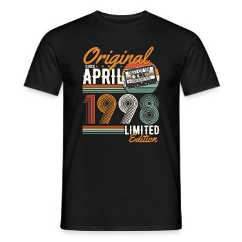 Original since April 1998 - Men's T-Shirt - black - Front - AI Model Male 178 light (178cm)