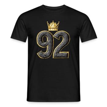 92 Number Krone - Men's T-Shirt - black - Front - AI Model Male 178 light (178cm)