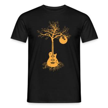 Guitars Guitarist Bassist Guitar Vintage Tree - Men's T-Shirt - black - Front - AI Model Male 178 light (178cm)