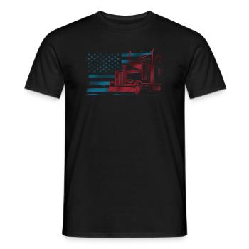Amerikanische Flagge Truckerfahrer 18 Tonner - Männer T-Shirt - Schwarz - Vorne - AI Model Male 178 light (178cm)