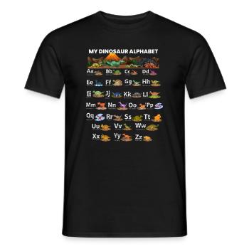 Meine Dinosaurier-Liebhaber ABC Kids Dino Alphabet - Männer T-Shirt - Schwarz - Vorne - AI Model Male 178 light (178cm)
