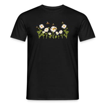 Marguerites Daisy Summer Daisies Flower Garden - Men's T-Shirt - black - Front - AI Model Male 178 light (178cm)