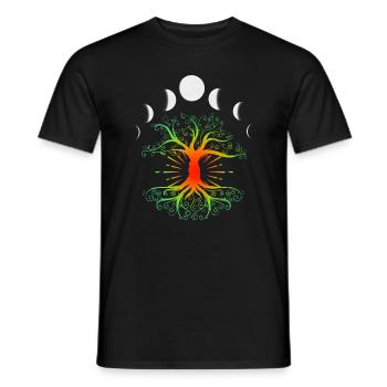 Phases of the Moon Symbol Vibe Tree - Men's T-Shirt - black - Front - AI Model Male 178 light (178cm)
