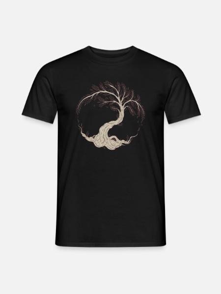 Tree Yggdrasil Viking Celtic Norse Life Symbol - Men's T-Shirt - black