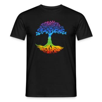 Arbre Yggdrasil Viking Celtique Norse Symbole de vie - T-shirt homme - noir - Devant - AI Model Male 178 light (178cm)