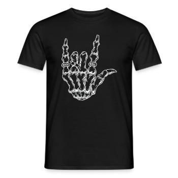 Rock & Roll Skeleton Guitar Music Lover - Men's T-Shirt - black - Front - AI Model Male 178 light (178cm)