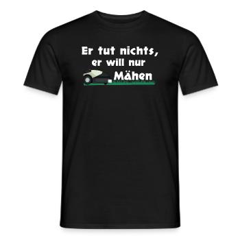 lustiger Mähroboter Hunde-Spruch - Männer T-Shirt - Schwarz - Vorne - AI Model Male 178 light (178cm)