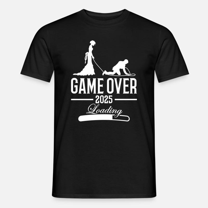 Hochzeit Loading 2025 Game Over - Männer T-Shirt - Schwarz