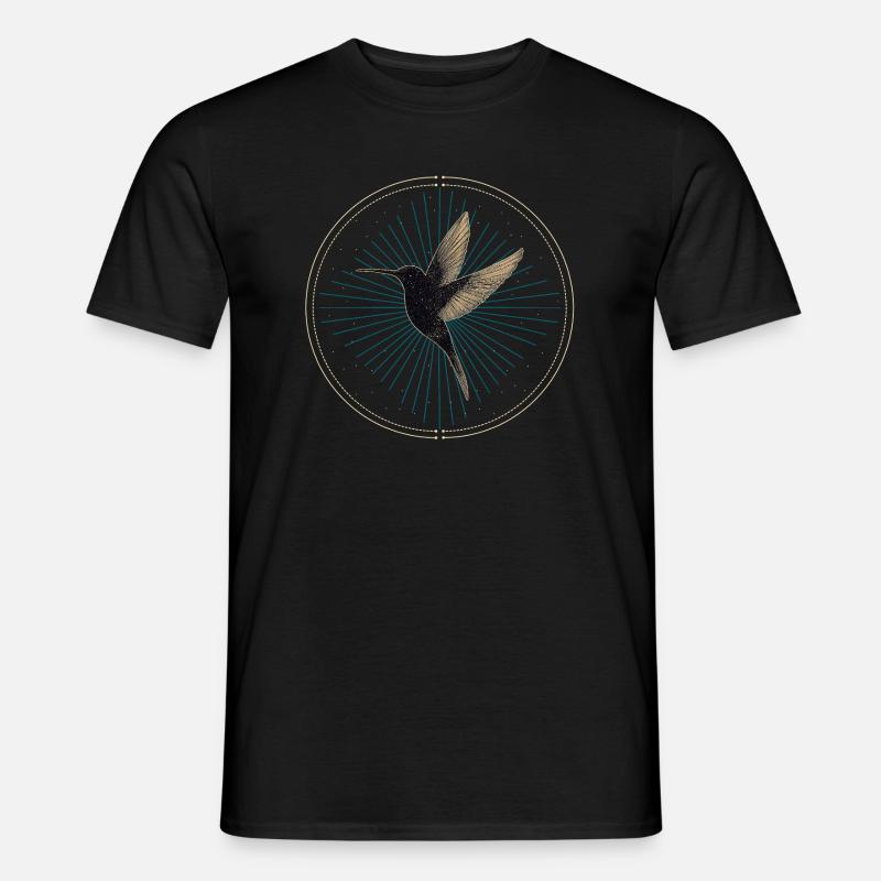 Kolibri mit Sternen - Männer T-Shirt - Schwarz