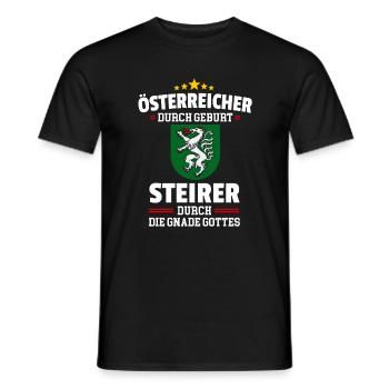 STEIRER GNADE GOTTES - STEIERMARK - T-SHIRT - Männer T-Shirt - Schwarz - Vorne - AI Model Male 178 light (178cm)