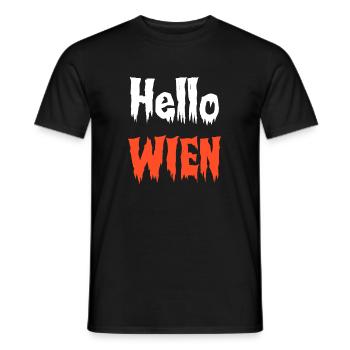 Hellowien - Hello Vienna - funny Halloween design - Men's T-Shirt - black - Front - AI Model Male 178 light (178cm)