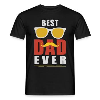 best father mustache - Men's T-Shirt - black - Front - AI Model Male 178 light (178cm)