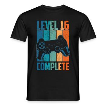 16. Geburtstag Level 16 Complete jahre Geschenk - Männer T-Shirt - Schwarz - Vorne - AI Model Male 178 light (178cm)