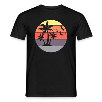 Palm Beach - Men's T-Shirt - black - Front - AI Model Male 178 light (178cm)