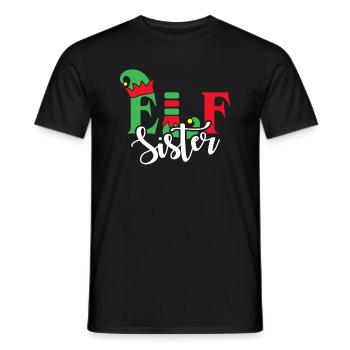 Elf Schwester Weihnachten Familie Matching - Männer T-Shirt - Schwarz - Vorne - AI Model Male 178 light (178cm)