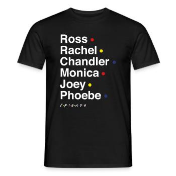Friends Characters Names - Men's T-Shirt - black - Front - AI Model Male 178 light (178cm)