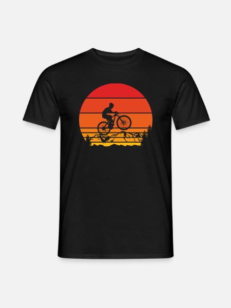 Mountain Bike Biker Radsport Fahrrad Vintage - Männer T-Shirt - Schwarz
