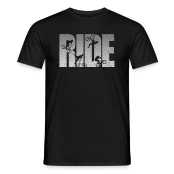 BMX Rider Ride Bicycle Retro Urban - Men's T-Shirt - black - Front - AI Model Male 178 light (178cm)