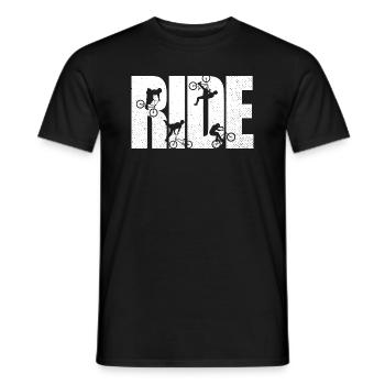 BMX Rider Ride Bicycle Retro Urban - Men's T-Shirt - black - Front - AI Model Male 178 light (178cm)