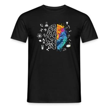Half and half helped - Men's T-Shirt - black - Front - AI Model Male 178 light (178cm)