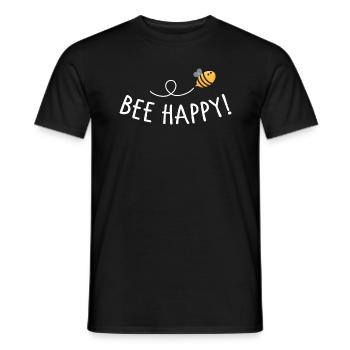 Bee happy - Männer T-Shirt - Schwarz - Vorne - AI Model Male 178 light (178cm)