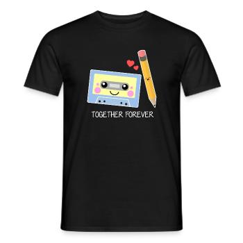 Kassette mit Bleistift Ka - Männer T-Shirt - Schwarz - Vorne - AI Model Male 178 light (178cm)