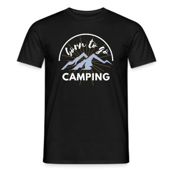 Born to go camping hiking mens funny gift Spruch - Männer T-Shirt - Schwarz - Vorne - AI Model Male 178 light (178cm)