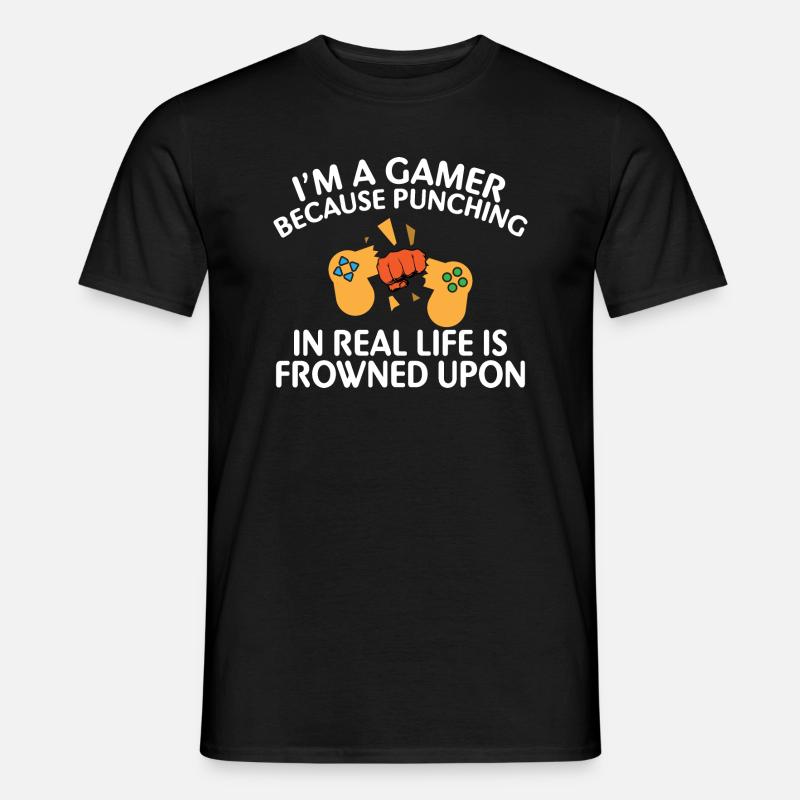 Ich bin ein Gamer, weil - Männer T-Shirt - Schwarz