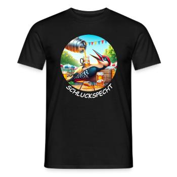 Schluckspecht - Männer T-Shirt - Schwarz - Vorne - AI Model Male 178 light (178cm)