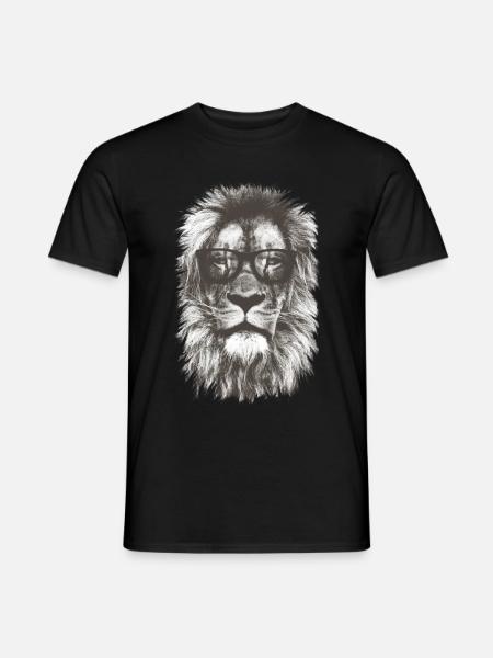 Hipster Lion - Men's T-Shirt - black
