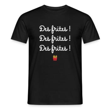Des frites Des frites Des frites cadeau humour - T-shirt homme - noir - Devant - AI Model Male 178 light (178cm)