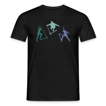 scooter roller e-scooter stuntscooter skatepark - Men's T-Shirt - black - Front - AI Model Male 178 light (178cm)