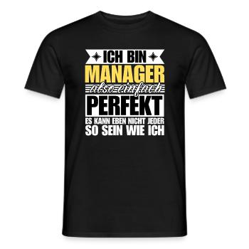 Perfekter Manager - Männer T-Shirt - Schwarz - Vorne - AI Model Male 178 light (178cm)