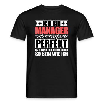 Perfekter Manager - Männer T-Shirt - Schwarz - Vorne - AI Model Male 178 light (178cm)