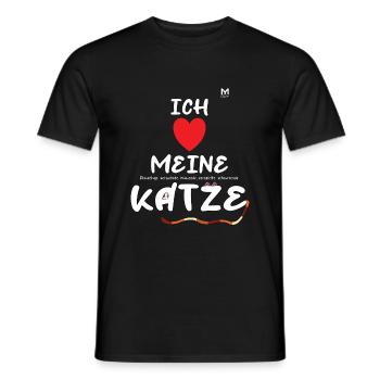 Ich Liebe Meine Katze Love Shirt Katzenliebhaber - Männer T-Shirt - Schwarz - Vorne - AI Model Male 178 light (178cm)