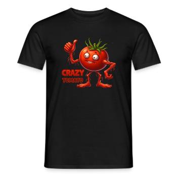 Crazy Veggies: Horror Tomato and Thumbs Up - Men's T-Shirt - black - Front - AI Model Male 178 light (178cm)
