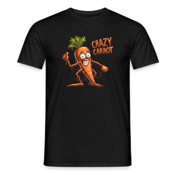 Crazy Veggies: Carrot Thumbs Up - Männer T-Shirt - Schwarz - Vorne - AI Model Male 178 light (178cm)