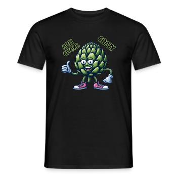 Crazy Veggies: Artichoke Gang Thumbs Up - Männer T-Shirt - Schwarz - Vorne - AI Model Male 178 light (178cm)