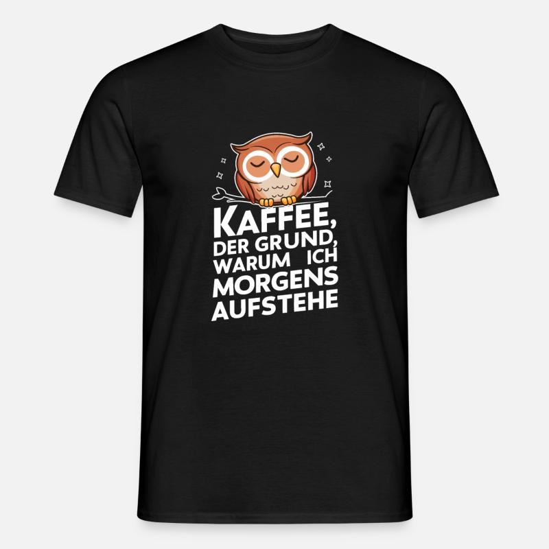 Nachteule Eule Eulen Vogel - Männer T-Shirt - Schwarz
