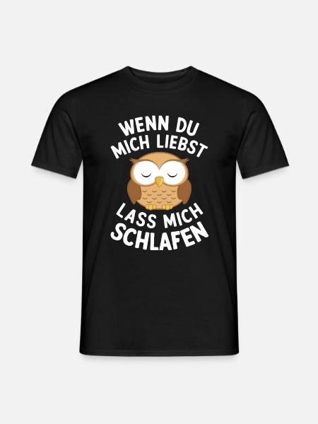 Nachteule Eule Eulen Vogel - Männer T-Shirt - Schwarz