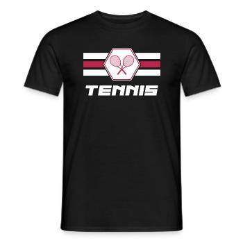 Match de tennis Balle Joueurs de tennis Club de tennis - T-shirt homme - noir - Devant - AI Model Male 178 light (178cm)