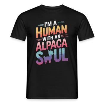 Alpaka Llama - Männer T-Shirt - Schwarz - Vorne - AI Model Male 178 light (178cm)