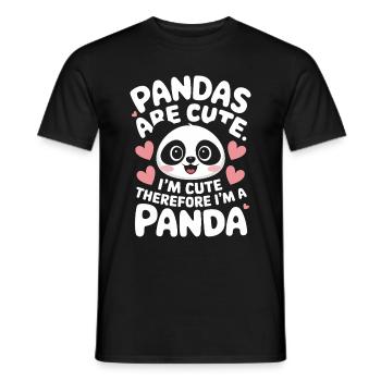 Panda Ours Panda Animal Pandas - T-shirt homme - noir - Devant - AI Model Male 178 light (178cm)