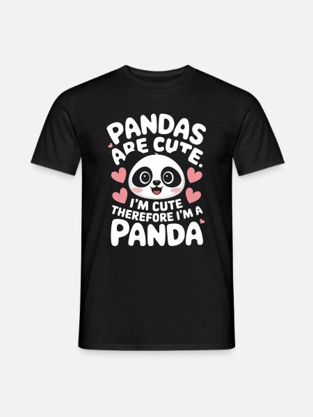 Panda Bear Panda Animal Pandas - Men's T-Shirt - black