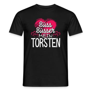 TORSTEN - süss - Männer T-Shirt - Schwarz - Vorne - AI Model Male 178 light (178cm)