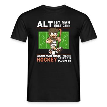 hockey senioren sport feldhockey alt hockeyspieler - Männer T-Shirt - Schwarz - Vorne - AI Model Male 178 light (178cm)