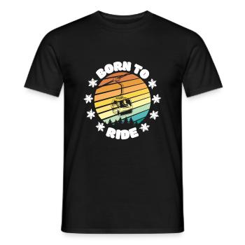 Born to Ride, Ski - Männer T-Shirt - Schwarz - Vorne - AI Model Male 178 light (178cm)