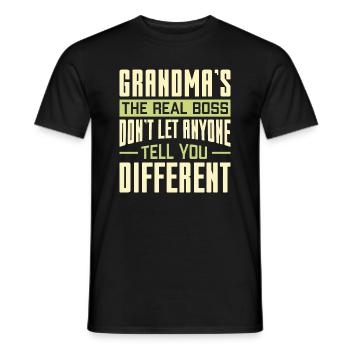 Grandma’s Hugs Are Like A Warm Blanket - Men's T-Shirt - black - Front - AI Model Male 178 light (178cm)
