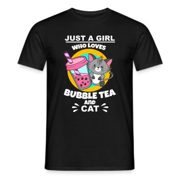 Bubble Tea Bubble Tee Mädchen Geschenk - Männer T-Shirt - Schwarz - Vorne - AI Model Male 178 light (178cm)