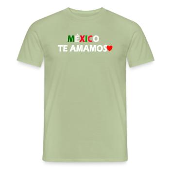 FIERTÉ MEXICAINE - T-shirt homme - vert sauge - Devant - AI Model Male 178 light (178cm)